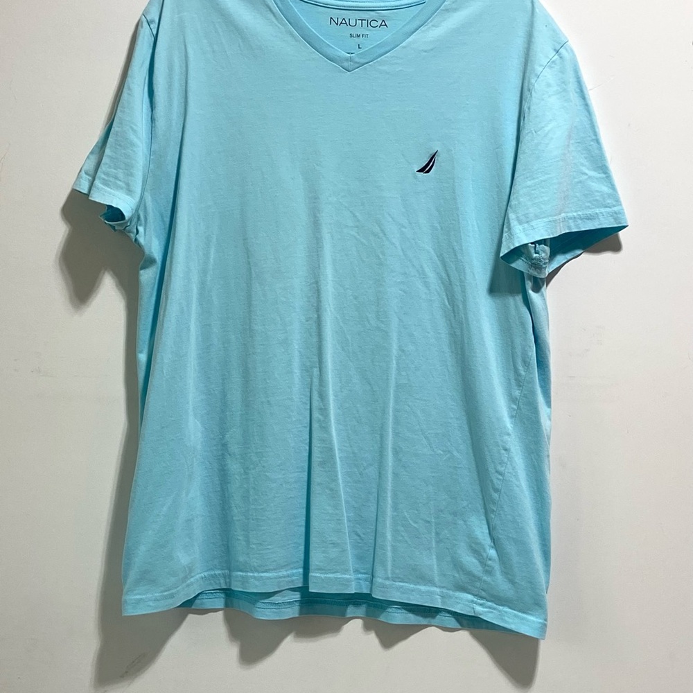 Nautica Blue Short Sleeve Tee Classic Crew Neck